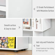 Vertical Bookcase - Storage Cabinet - Bookcase - Shelving Unit - 8 Compartments - Modern - E1 Chipboard - Freestanding - 70x24x178 cm - White