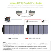 AllPowers - AP-SP-029-BLA - Zonnepaneel - Opvouwbaar zonnepaneel - zonnepanelen compleet pakket - Polykristallijn silicium - 140W - Zwart