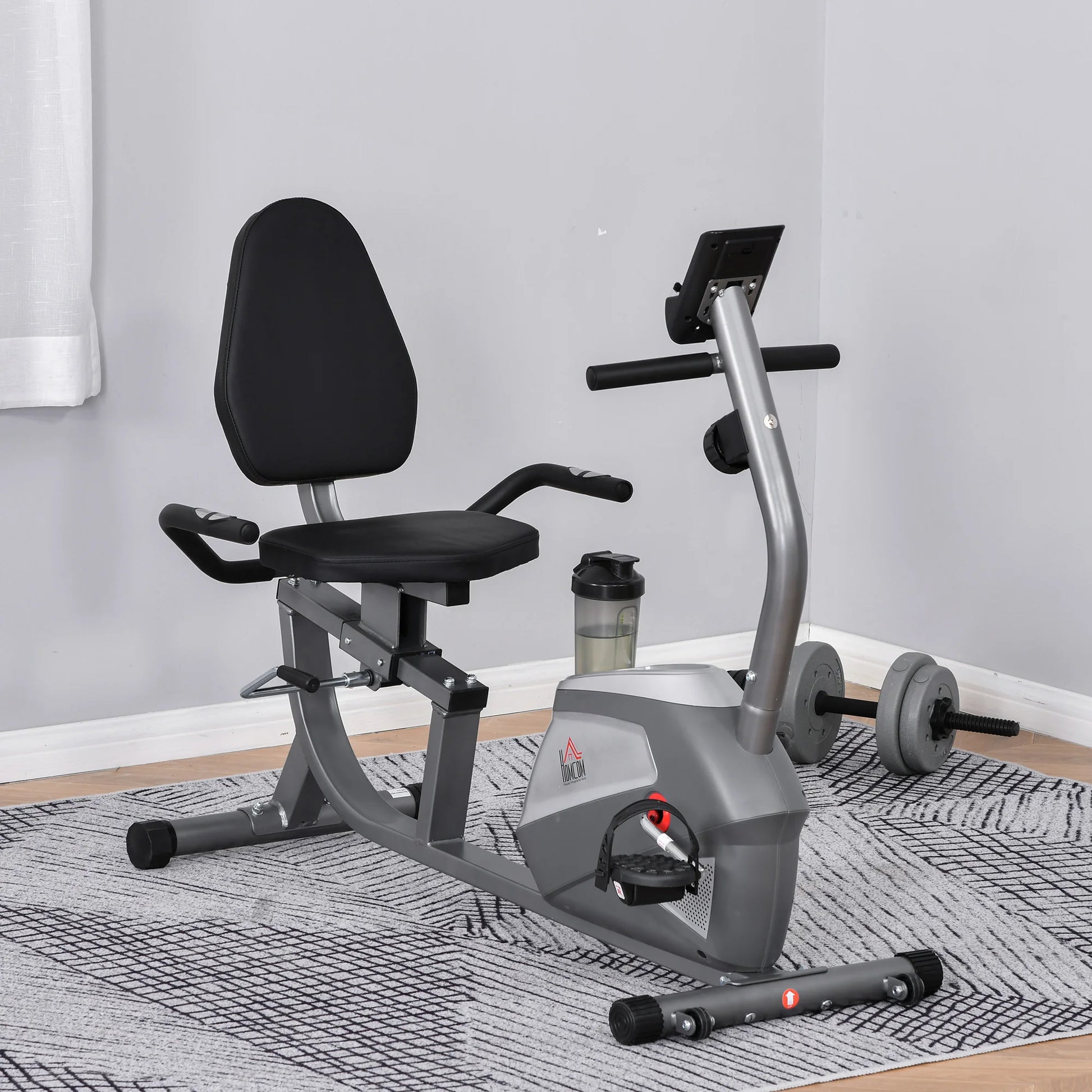 Ligfiets Hometrainer – Ergometer Fiets – Fitnessfiets – Trainingsfiets – Recumbent Bike – Verstelbaar Zitje Met Rugsteun – 8 Niveaus Magnetische Weerstand - QUORE