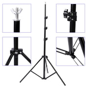 Lacyfans- Achterdoek Stand Kit - 200x200cm - Fotografie Achterdoek Stand Verstelbaar - Fotografie Achtergronden - Aluminium - Zwart