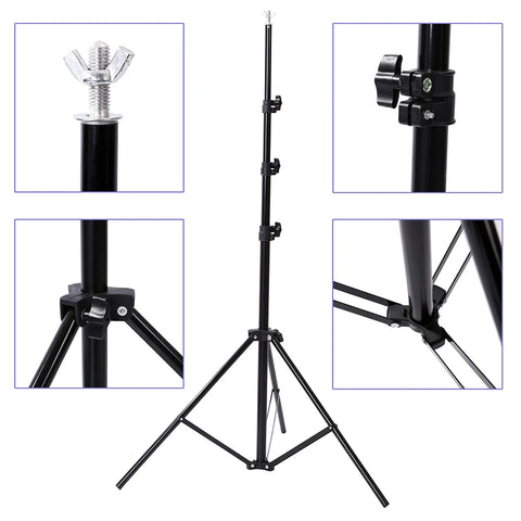 Lacyfans- Achterdoek Stand Kit - 200x200cm - Fotografie Achterdoek Stand Verstelbaar - Fotografie Achtergronden - Aluminium - Zwart