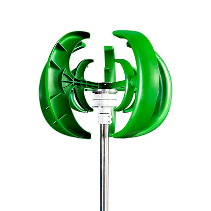 Windturbine – Windgenerator – Duurzame Energie – Kleine Turbine – Verticale As – 800W – Laag Startvermogen - Groen - 12V - Alleen Windturbine