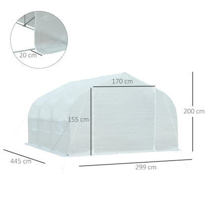 Invernadero – Kas – Tuinkas – Plantenkas – Serre – 450x300x200 cm – UV-bestendige Waterdichte Cover – Muskietennet Ventilatie - QUORE
