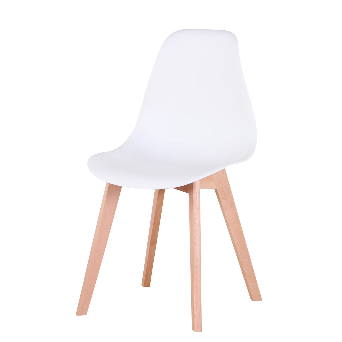 Rectangle Dining Table Set and 4Pcs Nordic Medieval Style Dining Chairs w/Wooden legs for Living Room Dining Room Kitchen White - QUORE