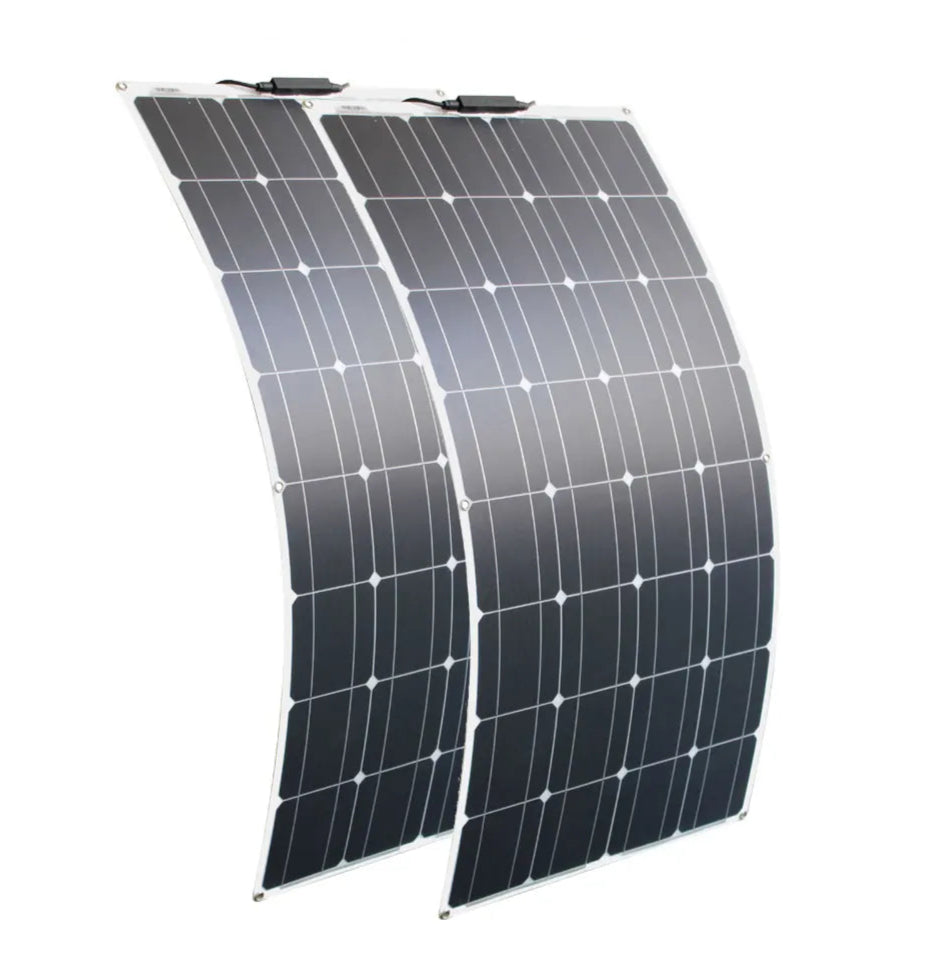 Zonnepaneel - Zonnepanelen - Monokristallijne - Flexibel - Buigzaam - Waterdicht - Lichtgewicht - 200W - 2stuk - voor Dak - Boot - Caravan - Off Grid Systeem