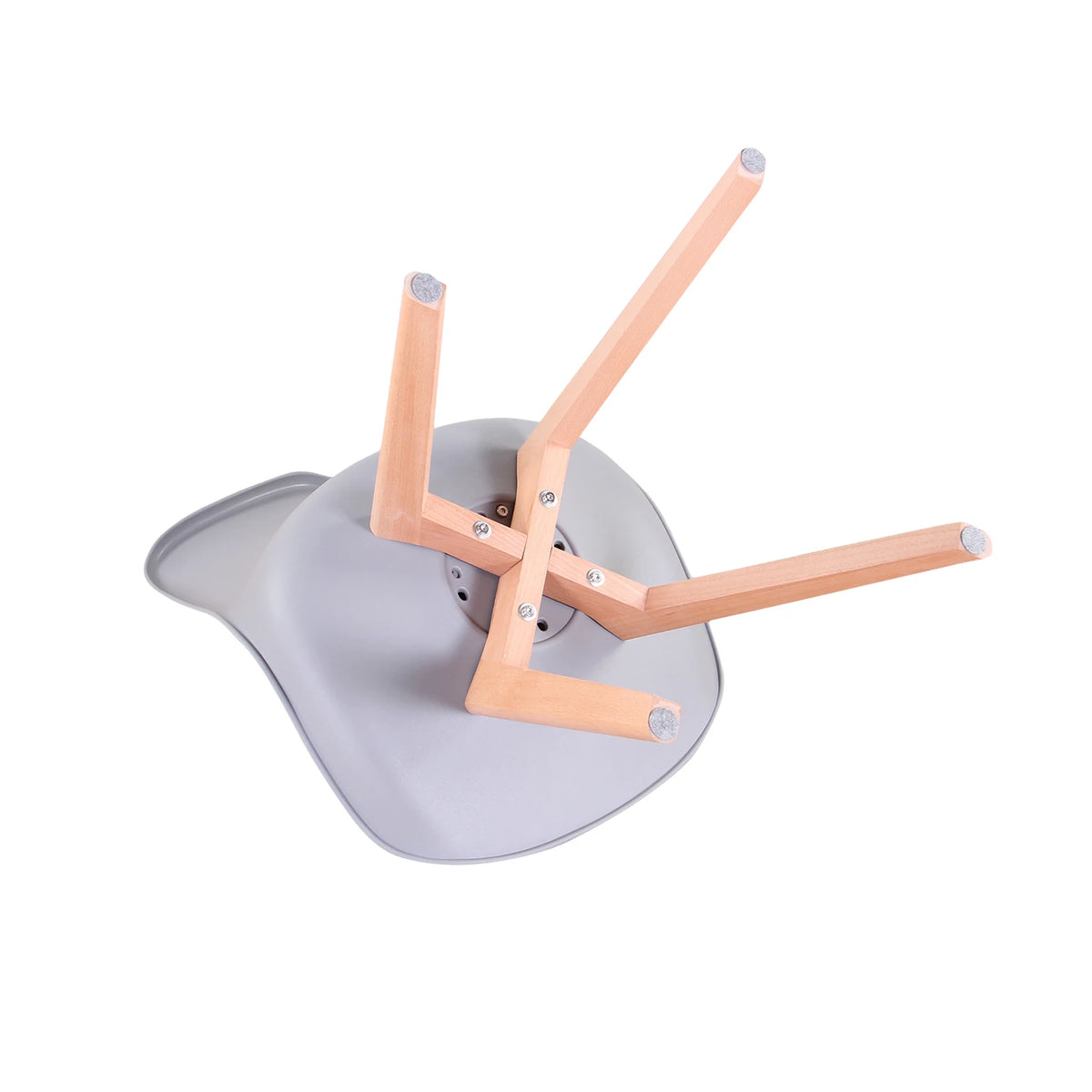 Eetkamerstoelen - Eetkamerstoelen Set Van 6 - Stoelen - PU Leren Zitting - Beukenhouten Poten - Ergonomisch - Woonkamer - Keuken - Restaurant - Grijs