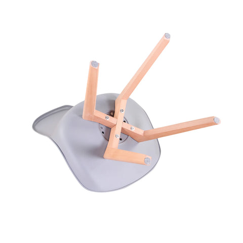 Dining Room Chairs - Dining Room Chairs Set of 6 - Chairs - PU Leather Seat - Beech Legs - Ergonomic - Living Room - Kitchen - Restaurant - Gray