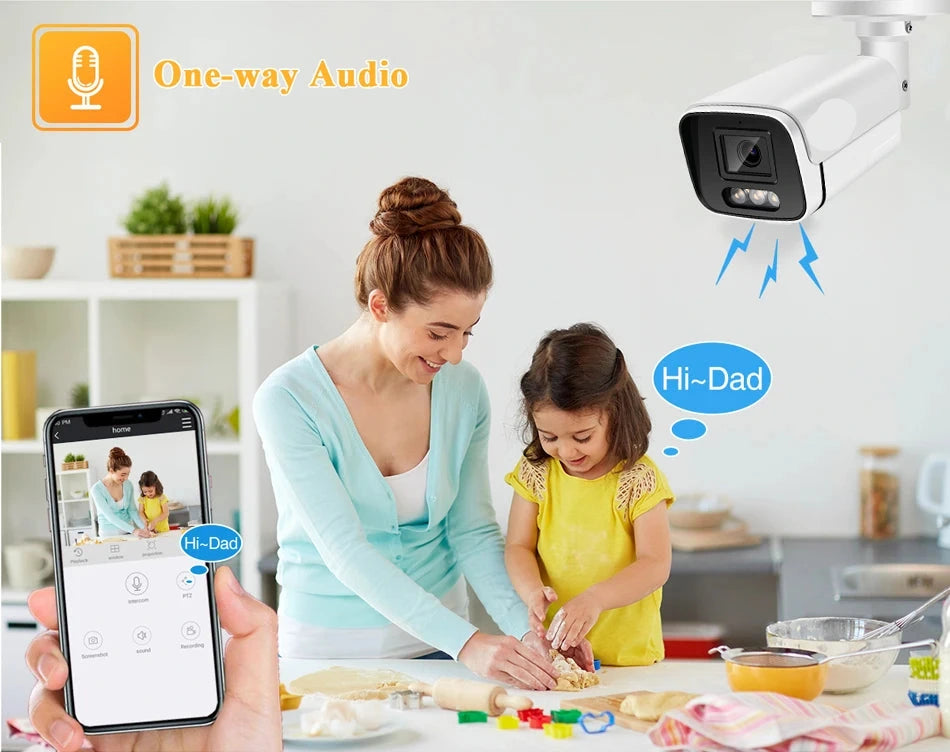 Beveiligingscamerasysteem - Camerabewaking - Beveiligingscamera - POE Camera Kit - 8CH NVR - Nachtzicht - Weerbestendig - AI Bewegingsdetectie - Binnen en Buiten - 6 Camera's - Ingebouwde HDD: 1T - QUORE