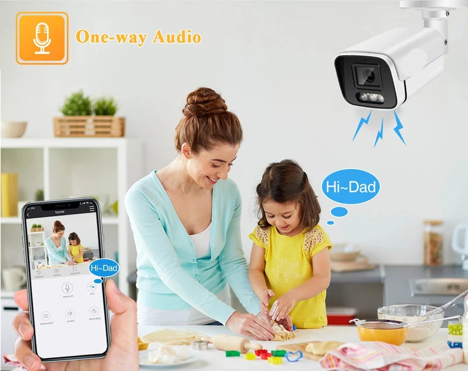 Beveiligingscamerasysteem - Camerabewaking - Beveiligingscamera - POE Camera Kit - 8CH NVR - Nachtzicht - Weerbestendig - AI Bewegingsdetectie - Binnen en Buiten - 6 Camera's - Ingebouwde HDD: 2T