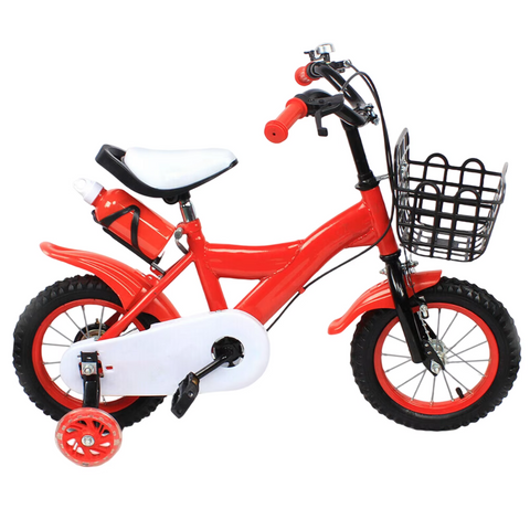 Kinderfiets - Kinderfietsen - Kinder Fiets - Kinderfiets 12 Inch - Voor Meisjes en Jongens - met Zijwieltjes - Geschikt Vanaf 2 Jaar - Rood