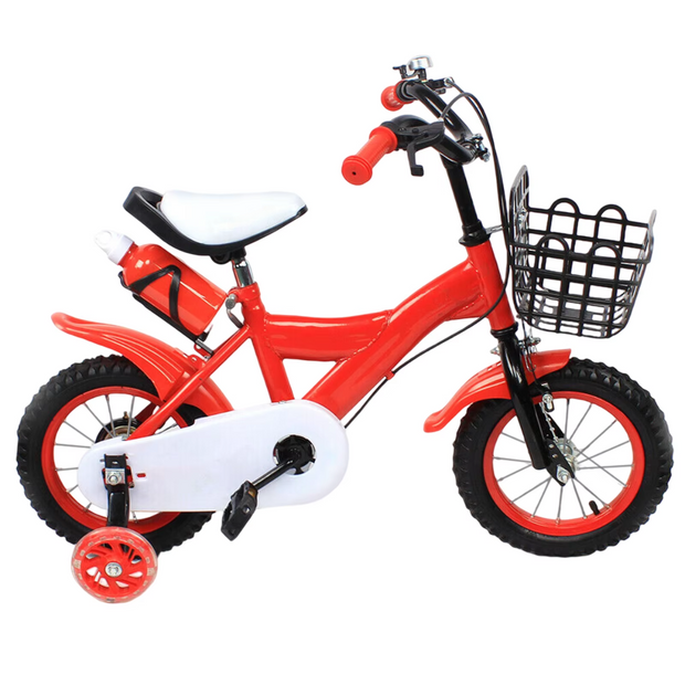 Kinderfiets - Kinderfietsen - Kinder Fiets - Kinderfiets 12 Inch - Voor Meisjes en Jongens - met Zijwieltjes - Geschikt Vanaf 2 Jaar - Rood