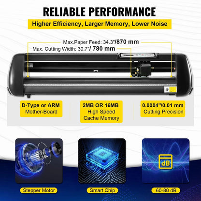 SucceBuy Vinyl Cutter 34 inch Vinyl Cutter Machine 870mm Paper Feed Vinyl Plotter with Floor Stand Cutting Plotter Machine