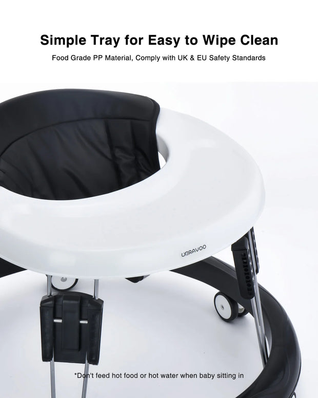 UBRAVOO Baby Loopstoel Rond - Verstelbaar met Universele Wielen - 9 Verstelbare Hoogtes - Opvouwbaar en Compact - Geschikt voor 6-18 Maanden Peuters - Model ZM01 - QUORE