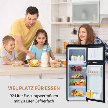 Koelkast – 2-Deurs Koel-vriescombinatie – Mini Koelkast – Tafelmodel – Energiezuinig – 92 Liter Inhoud – 7 Temperatuurstanden