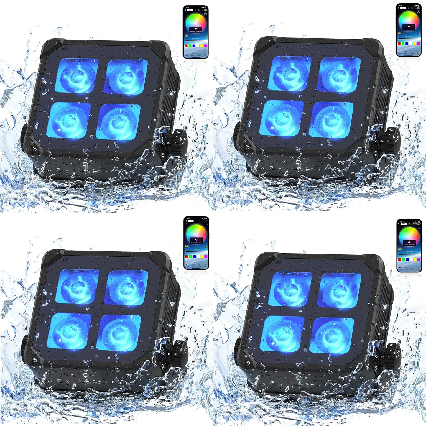 Parlamp – LED Par Light – DJ Verlichting – Stage Spot – Draadloze Accu Lamp – Waterdichte RGBWA+UV – 40W Met OLED Touchscreen – Lange Batterijduur 6000mAh
