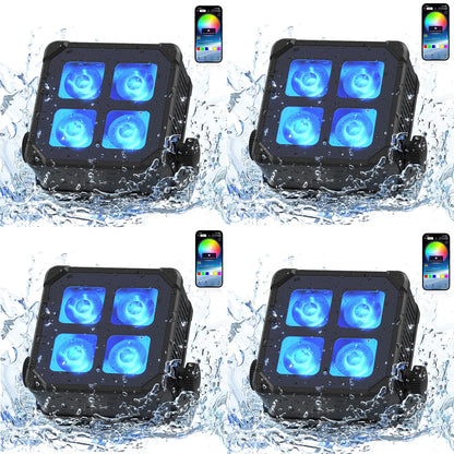 Parlamp – LED Par Light – DJ Verlichting – Stage Spot – Draadloze Accu Lamp – Waterdichte RGBWA+UV – 40W Met OLED Touchscreen – Lange Batterijduur 6000mAh