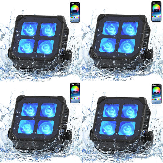 Parlamp – LED Par Light – DJ Verlichting – Stage Spot – Draadloze Accu Lamp – Waterdichte RGBWA+UV – 40W Met OLED Touchscreen – Lange Batterijduur 6000mAh