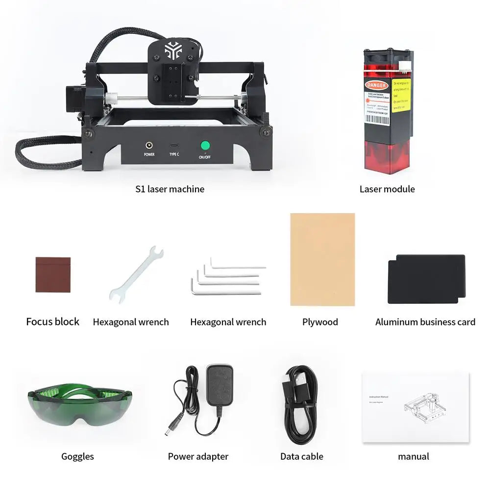Laser Graveermachine - Laser Cutter - Laser Engraver - Graveerset - Laser Snijmachine - Graveerpen - Mini - Draagbare - 3.5 W - voor Graveren van Logo’s op Hout, Metaal, Acryl, Glas & Leer