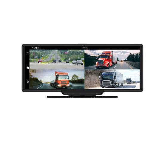 Dashcam voor Auto - 10.26" 4G Android 9 Dashcam - 360° Panoramisch Beeld - GPS Navigatie - 4G Camera - ADAS Rijhulp - WiFi - Parkeermodus - G-Sensor - Loop Recording - Zwart