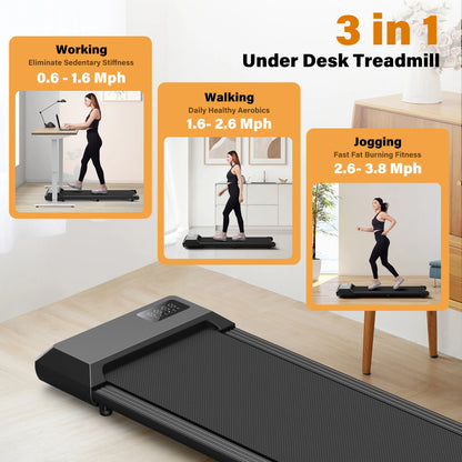 Loopband – Walkingpad – Mini Loopband – Loopband Thuis – Loopband Office – 2,5 PK Motor – Antislip Schokdemping - QUORE