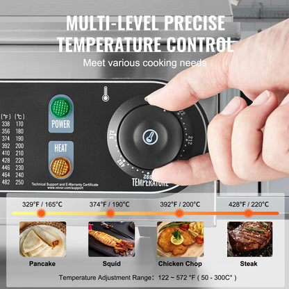 Bakplaat - Elektrische Bakplaat - Grill - Grill Apparaat - Grill Plaat - 26 inch - 4000W - Horeca Grillplaat voor Perfect Grillen