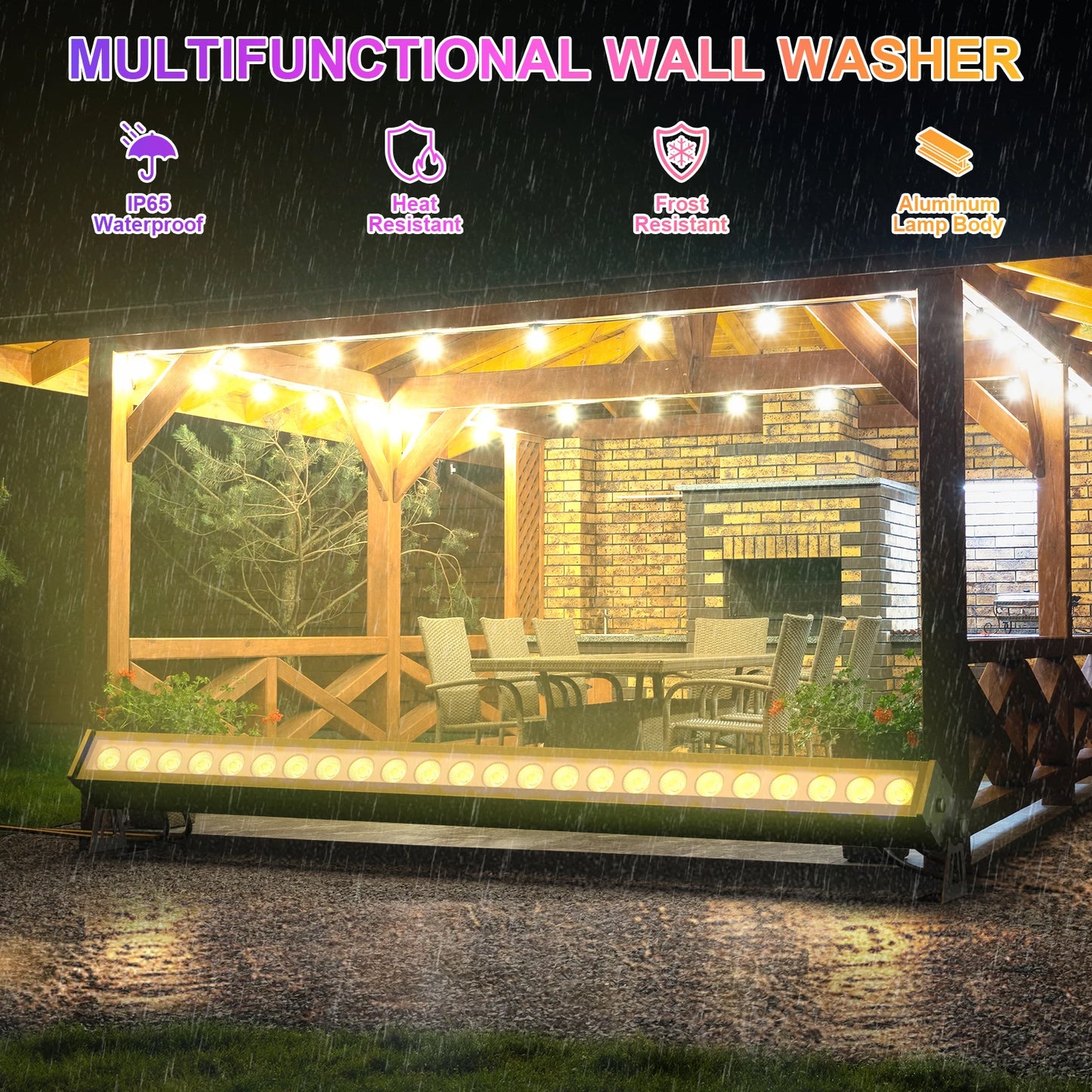 RGB Wall Washer – LED Wandlamp – Licht Bar – Tuinverlichting – Buitenlamp – IP65 Waterdicht – 4 Stuks 120W Met DMX-Controle