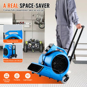 Electric Air Blower - Air Duster - Compressed Air - Floor Blower - 13.3kg - 1200 RPM - Dry - Cooling - 3 Adjustable Speeds - Timer - Portable Handle - Blue