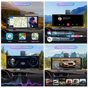Dashcam voor Auto - 10.26” 4K Dashcam – CarPlay & Android Auto – 350° Rotatie – 6M AHD Achtercamera – Nachtzicht & Rijassistentie - Zwart
