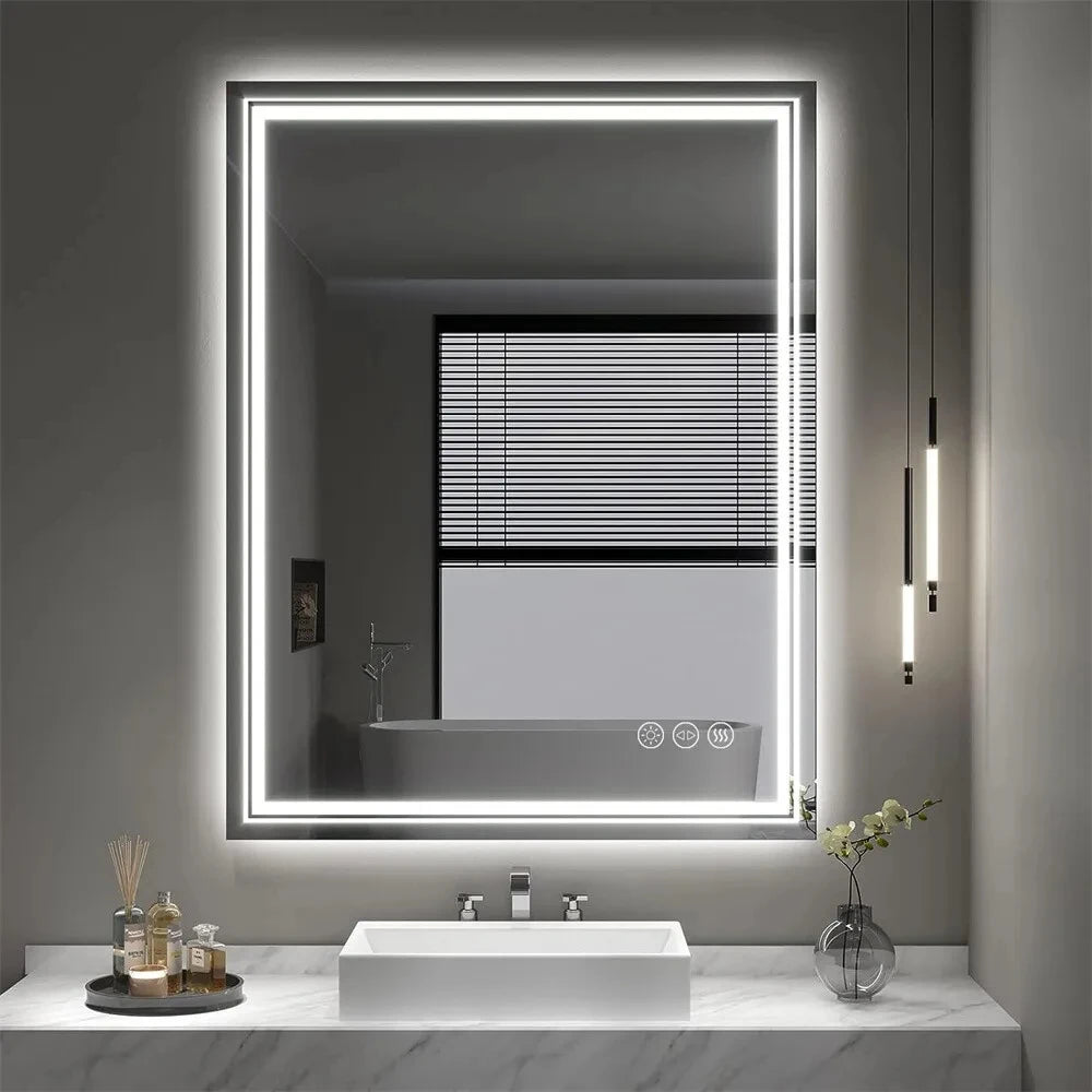 Badkamerspiegel – Led Spiegel – Anti-Fog Spiegel – Touch Spiegel – Waterbestendig Spiegel – 5 Mm Hd Glas – Instelbare Verlichting