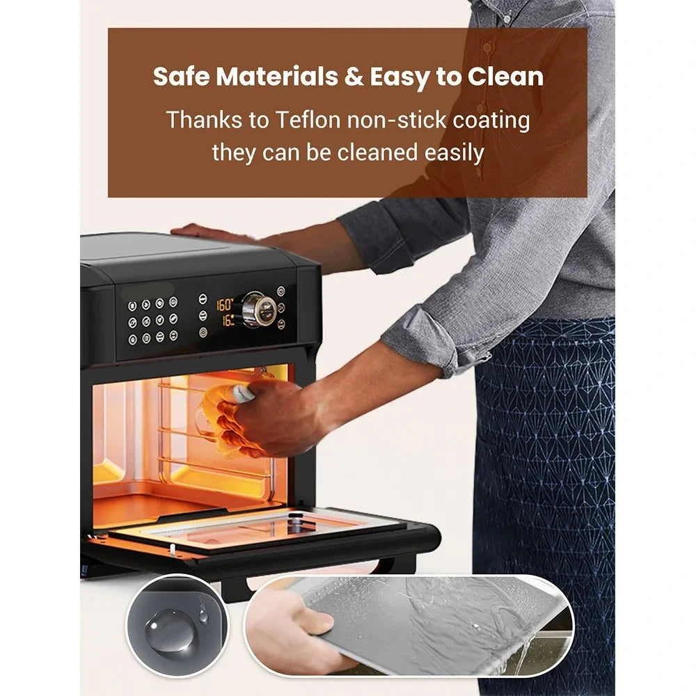 Airfryer oven - Hetelucht Friteuse - Air Fryer - 15L - Grote Inhoud - 12-in-1 - 1700W - App Bediening - 360° Luchtcirculatie - Touch Screen - Turbo Functie