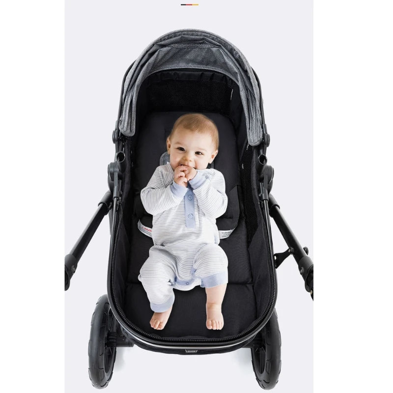 Wandelwagen - Kinderwagen 3 in 1 - Kinderwagen - Opklapbare Wandelwagen - Luxe Kinderwagen - 3-in-1 Wandelwagen voor Pasgeborenen – Reisvriendelijk, Opvouwbaar en Aluminium Frame - X1 Grey