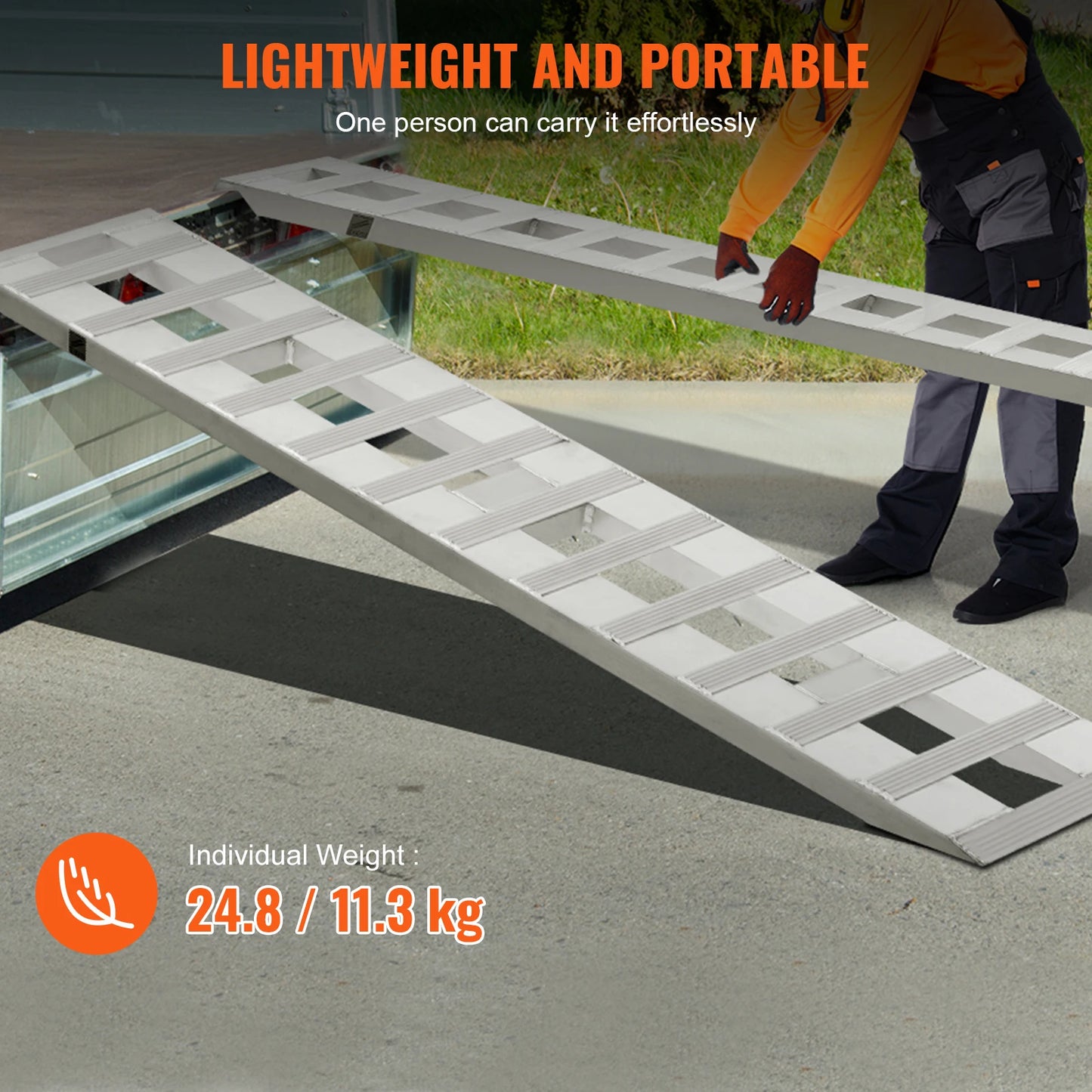 Aluminium Oprijplaten – 6000 lbs Draagvermogen – 94x15 Inches – Heavy-Duty Universele Laadplaat – Geschikt voor Motor, Tractor, Truck & Grasmaaier