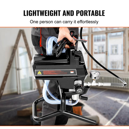Airless Verfspuit - Verfspuiten Electrisch - Verfspuitmachine - Hoge Druk 3000PSI - 750W - 7,6m/15m Slang - Handmatige Verfspuit - voor Binnen- en Buitenschilderwerk