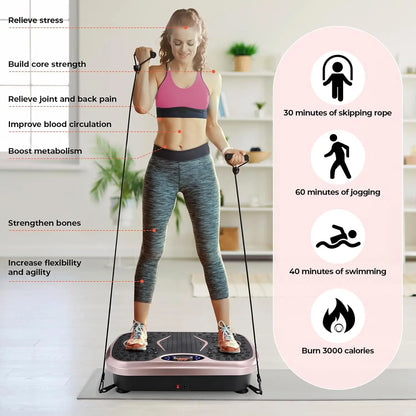 Vibration Plate,Fitness Vibration Board for Home,Full Body Exercise Machine,Fat Burning & Muscle Building,Body Shaper Trainer