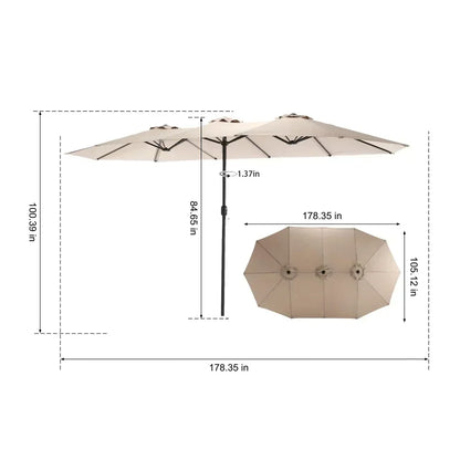 Parasol – Dubbele Parasol – Grote Parasol – Rechthoekige Parasol – Extra Groot – Stalen Frame – 100% Polyester Doek
