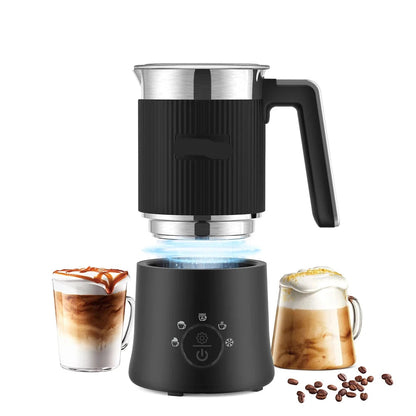 Elektrische Melkopschuimer - Afneembare - Handige Melkschuimer - Melkklopper - 5-in-1 - 350ml - Warm en Koud Opschuimen - Verwarmen - Cappuccino Maken - RVS - Vaatwasserbestendig