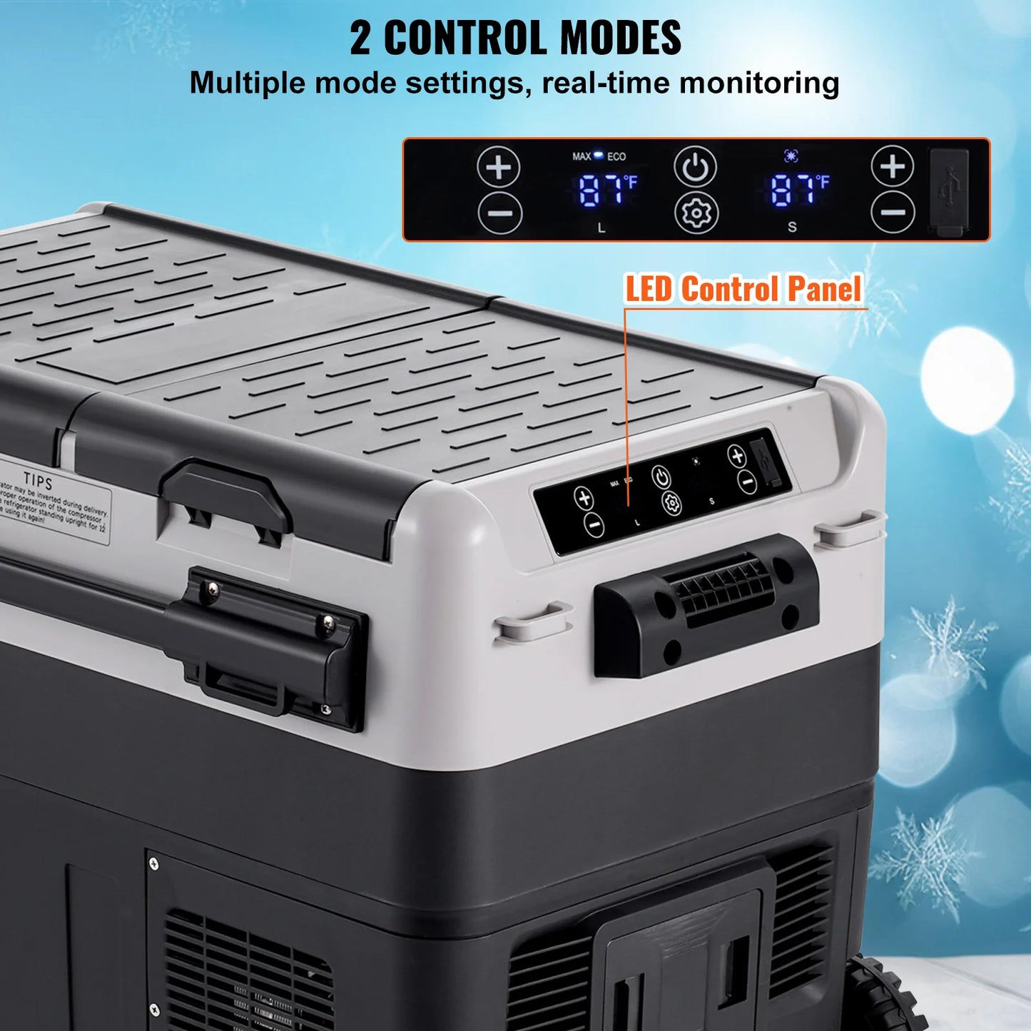 Auto Koelbox - Compressor Koelbox - Compressor Koelkast - Koelbox - 40L- Dual Zone - Mini Vriezer - -20°C tot 20°C - 12V/24V & 230V - Met Wielen & Handvat - Voor Auto - Camper - en Camping
