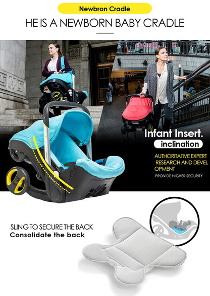Compact Baby Stroller Car Seat 2 in 1 Easy Folding Portable Pushchair EU R44 Certified Safety Travel System for Newborn