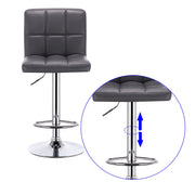 Barkruk - Met Rugleuning - Stoel - Verstelbare Hoogte - Kunstleren Zitting - 360° Draaibaar - Metalen Frame - Wit