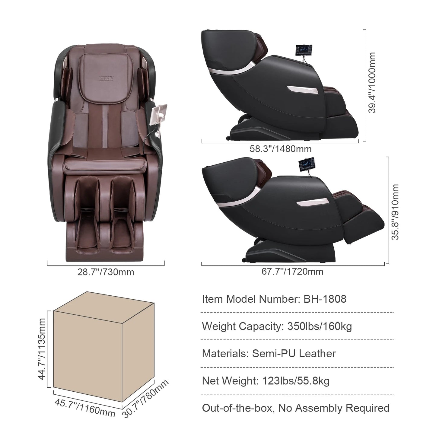 Massagestoel – Massagefauteuil – Relaxstoel – Zenstoel – Volledige Lichaamsmassage – Zero Gravity – Warmtefunctie