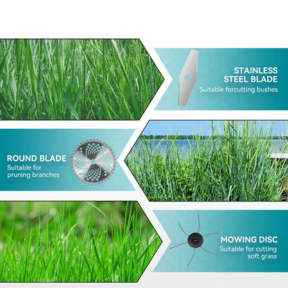 Handmaaier - Grasmaaier - Grastrimmer - Grasschaar - Grasmachine - 9-Inch - Borstelloze - Elektrische/Accu - Draagbare - Grastrimmer met Verstelbare Lengte - Inclusief 2x Accu - 21V/18V Compatibel - voor Tuingereedschap