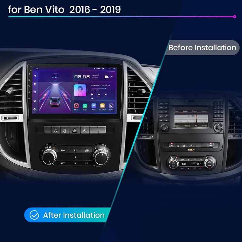 Android Autostereo – Inbouwradio – Multimedia Systeem – Navigatie Radio – Touchscreen Radio – 9 Inch IPS Scherm – Draadloze CarPlay & Android Auto