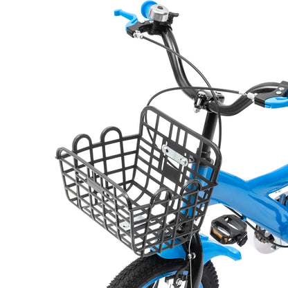 Kinderfiets - Kinderfietsen - Jongensfiets - Meisjesfiets - 12" - Fiets voor voor Beginners - Fiets met Assist Wielen, Carbon Staal – Binnen en Buiten Gebruik