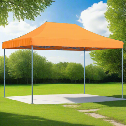 Opvouwbare Partytent – Tuinpaviljoen – Partytent – Tuientent – Feesttent – Kampeertent – Beschuttende Tent – 410x279x315 Cm – Waterdicht Oxford Polyester – Stalen Frame - Oranje