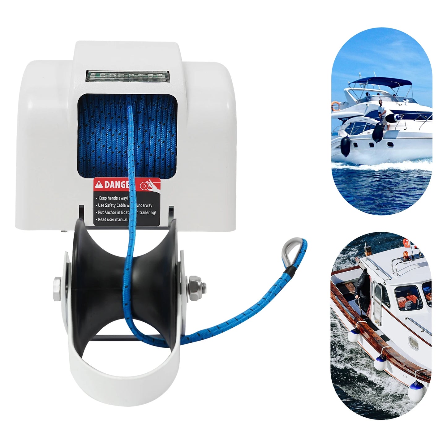 Elektrische Ankerlier – Bootlier – Ankerschroef – Ankerwinch – 12V Motor – 30 Meter Nylon Touw – Afstandsbediening