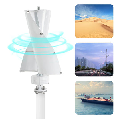 Windturbine – Windgenerator – Windmolen – Duurzame Energie – 500W Vermogen – IP67 Bescherming – Fluisterstil Minder Dan 62 dB - Wit