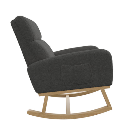 Schommelstoel – Relaxstoel – Schommelzetel – Loungestoel – Zachte Teddy Velvet – Ergonomische Rugleuning – 14 Cm Dikke Spons