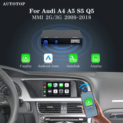 Android Auto Adapter – Smart Interface – Draadloze CarPlay – AirPlay Module – MirrorLink Converter – Draadloos Bluetooth & Wifi Verbinding – GPS Ondersteuning & Plug & Play Installatie - QUORE