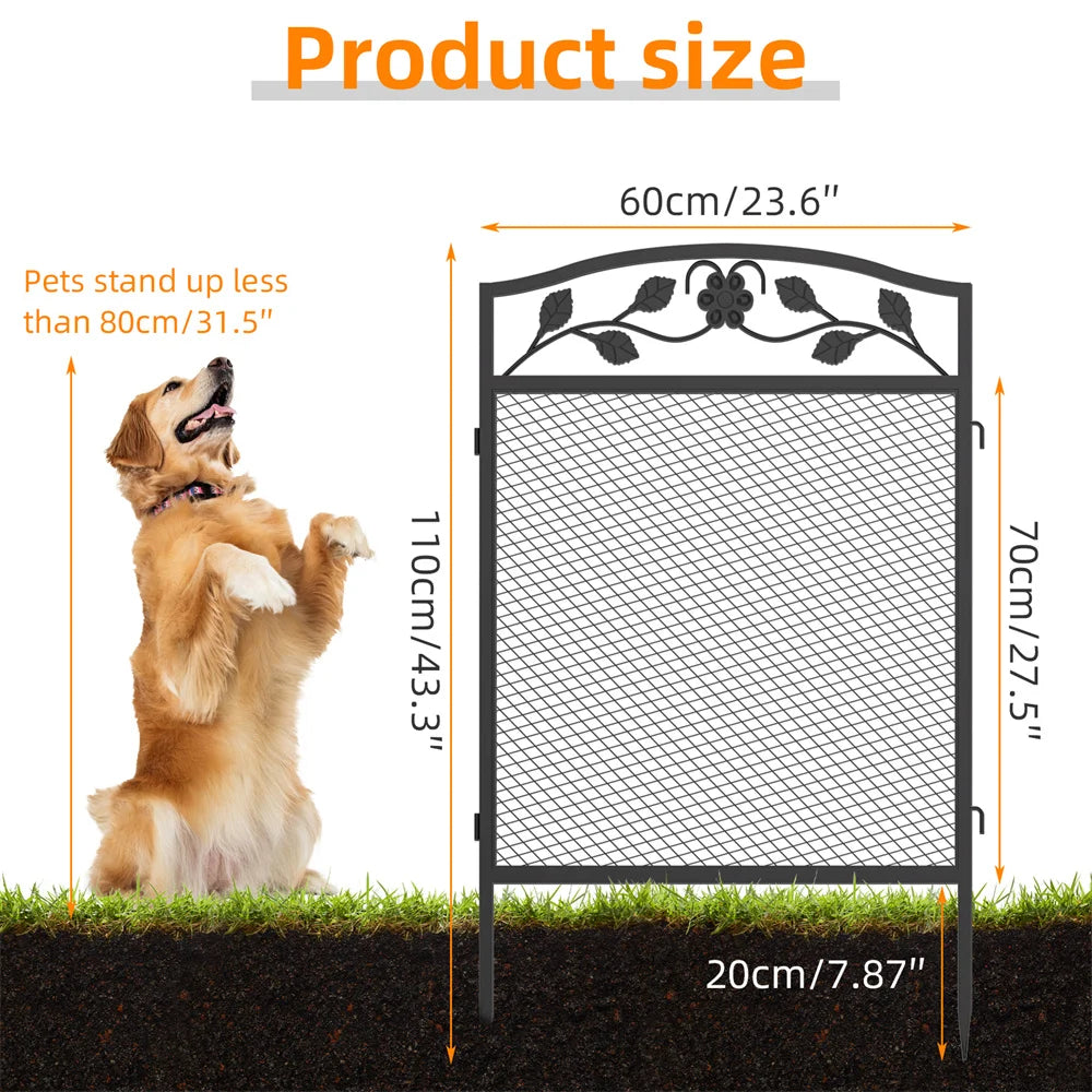 Dierenren – Hondenren – Speelren – Afzetting – Kleine Huisdieren – Gepoedercoat Metaal – Weerbestendig – 5 Panelen 60x110 cm