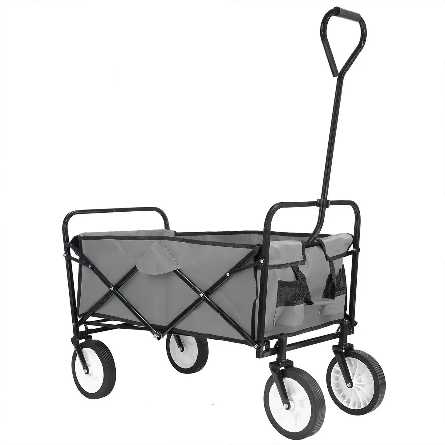 Bolderkar - Bolderwagen - Opvouwbare - Tuinkar - 262L -  Tuinwagen - Tuintrolley -  Wagon voor Winkelen, Strand, Park en Picknick, Outdoor Activiteiten en Kamperen - Draagvermogen 80kg - Grijs